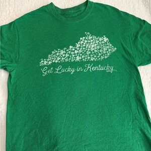⭐️ 3/$20 Unisex Green 'Get Lucky in Kentucky' T-Shirt